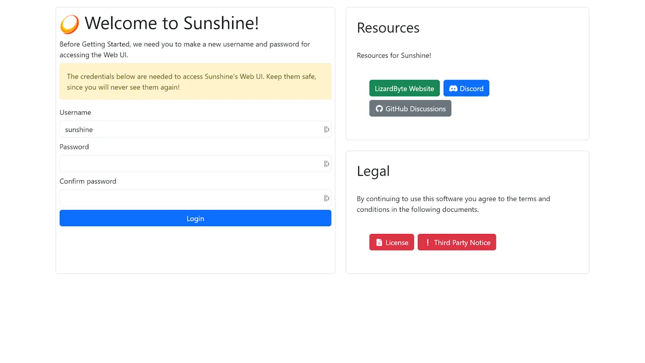 Official Apollo repository screenshot of the inherited Sunshine web interface